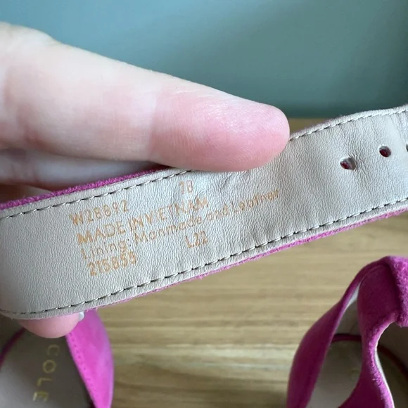 Cole Haan Women's Adella Braided Sandal Pink Yarrow Suede Size 7 - Picture 2 of 8